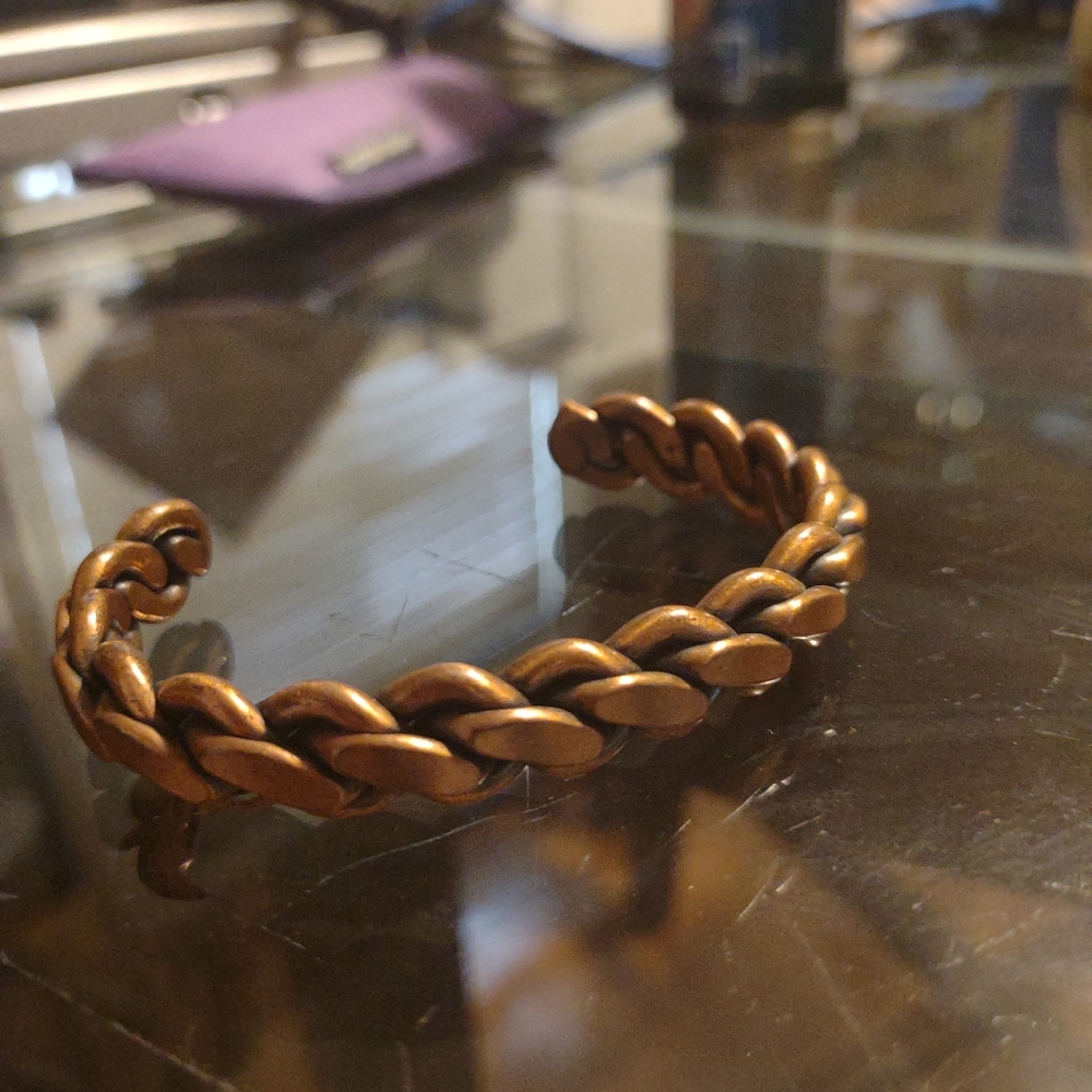 Breaded cooper bangle vintage bracelet